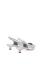 Silver Slingback Kitten Heel Court Shoes With Pointed Toe, Image 4 of 6