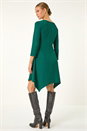Forest  Asymmetric Textured Pleat Stretch Dress, Image 3 of 5
