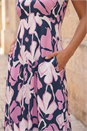 Navy  Floral Strappy Maxi Dress, Image 4 of 4