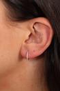 Silver Sterling Silver C Hoop Earrings, Image 2 of 3