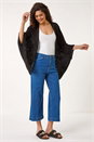 Black Crochet Tunic Cardigan, Image 2 of 6