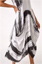 White Abstract Print Bubble Midi Dress, Image 5 of 5