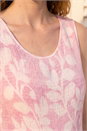Pink Leaf Print Crinkle Dress, Image 4 of 4
