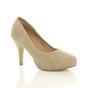 Natural Mid High Heel Court Shoes, Image 1 of 6