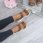Tan AJVANI Tan Flatform Strappy Sandals, Image 5 of 6