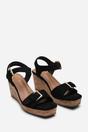 Black Where's That From Black Olivine Double Strap Platform Wedge, Image 4 of 6