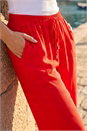 Red Petite Elasticated Waist Cropped Trousers , Image 4 of 4