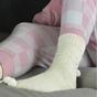 Cream 1 Pack Ladies Warm Alpaca Wool Pom Pom Bed Socks, Image 4 of 5