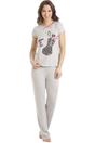 Grey Camille Lingerie Grey Zebra Motif Pyjama Set, Image 1 of 5