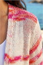 Cerise Colour Block Spacedye Knit Cardigan, Image 4 of 4