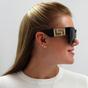 Black Versace Black Square Black Dark Grey Sunglasses, Image 5 of 6