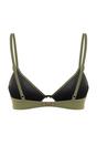 Khaki WOVCOR Khaki Bow Detail Padded Balconette Bikini Top, Image 4 of 5