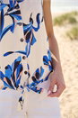 Blue Floral Tie Front Blouse, Image 4 of 4