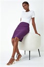 Plum Pull On Stretch Pencil Skirt, Image 1 of 5