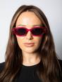 Pink Angular Sunglasses in Translucent Hot Pink, Image 6 of 6