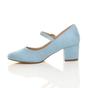 Light Blue AJVANI Light Blue Mid Block Heel Mary Jane Court Shoes, Image 3 of 6