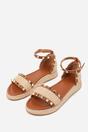 Tan 'Katara' Studded Gladiator Braided Strap, Image 3 of 5