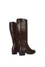 Brown XY LONDON Brown ‘Anne’ Knee High Boots with Low Block Heel, Image 4 of 6