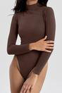 Brown Turtle Neck Sculpting Bodysuit, Image 3 of 5