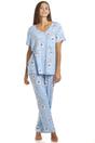 Blue Camille Lingerie Blue Spandex Full Length Pyjama Set, Image 2 of 5