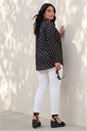 Black Curve Spot Print Button Shirt, Image 3 of 4