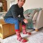 Red 1 Pack Vintage Nordic Thermal Thick Wool Blend Socks, Image 4 of 5