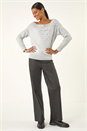 Light Grey Embellished Soft Knit Jumper , Image 2 of 5