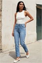 Light Denim Slim Leg Stretch Jeans, Image 1 of 4