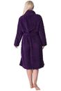 Purple Camille Lingerie Purple Supersoft Fleece Jaquard Bathrobe, Image 3 of 5