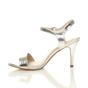 Silver AJVANI Silver High Heel Barely There Strappy Sandals, Image 3 of 6