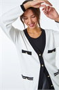 Ivory  Longline Colour Block Cardigan , Image 5 of 5