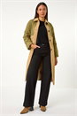 Tan Contrast Quilted Collar Smart Coat, Image 2 of 8