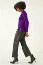 Purple Plain Soft Crew Neck Jumper, Image 3 of 5