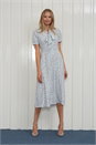Grey Julianna Spot Print Pussy Bow Dress, Image 1 of 5