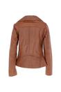 Tan Ashwood Leather Tan 'Isabella' Real Leather Wide Collar Biker Jacket, Image 4 of 5