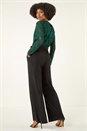Green Sequin Lace V-Neck Stretch Jumpsuit, Image 3 of 5