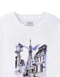 White Emily In Paris Sketchy Cityscape T-Shirt, Image 3 of 6