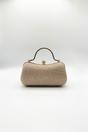 Gold Diamonte Handle Glitter Clutch Bag with Chain Strap, Image 2 of 5