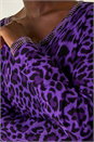 Purple Animal Print Embellished Trim Jumper, Image 5 of 5