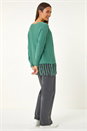 Sage Fringe Hem Knit Jumper, Image 3 of 5