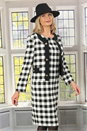 Black Julianna Boucle Check Shift Dress, Image 3 of 4