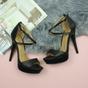 Black AJVANI Black High Heel Crossed Straps Platform Sandals, Image 4 of 6
