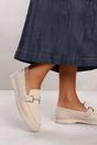 Beige 'Aster' Slip On Loafer With Metal Detailing, Image 4 of 4