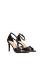 Black Stiletto Heel Open Toe Sandals With Ankle Strap, Image 3 of 6