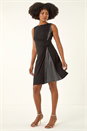 Black Side Twist Sleeveless Glitter Dress, Image 2 of 6