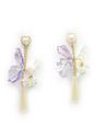 Lilac Lavender Butterfly Drop Earrings, Image 1 of 5