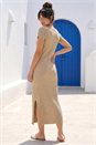 Stone Dusk V-Neck Knit Midi Dress, Image 3 of 4
