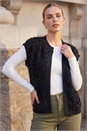 Black Fluffy Shimmer Knit Waistcoat, Image 1 of 4