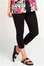 Black Cotton Cropped Leggings, Image 1 of 3