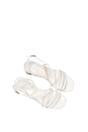 White XY LONDON White Strappy Slingback Mid Block Heel Sandals With Square Toe, Image 6 of 6